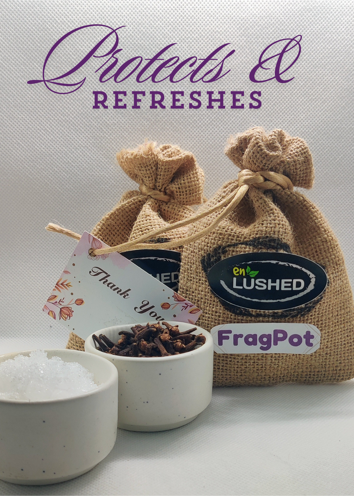 Fragpot Freshener Wardrobe|Toilet|Home with Camphor & Clove, Ultimate Freshness & Protection from Foul Smell & infestation
