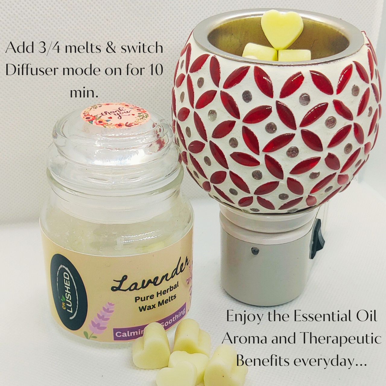 Herbal Wax Melts Infused with Pure Essential Oils | No Synthetic Fragrance | Calming & Relaxing | Improve Sleep | Uplifts Mood