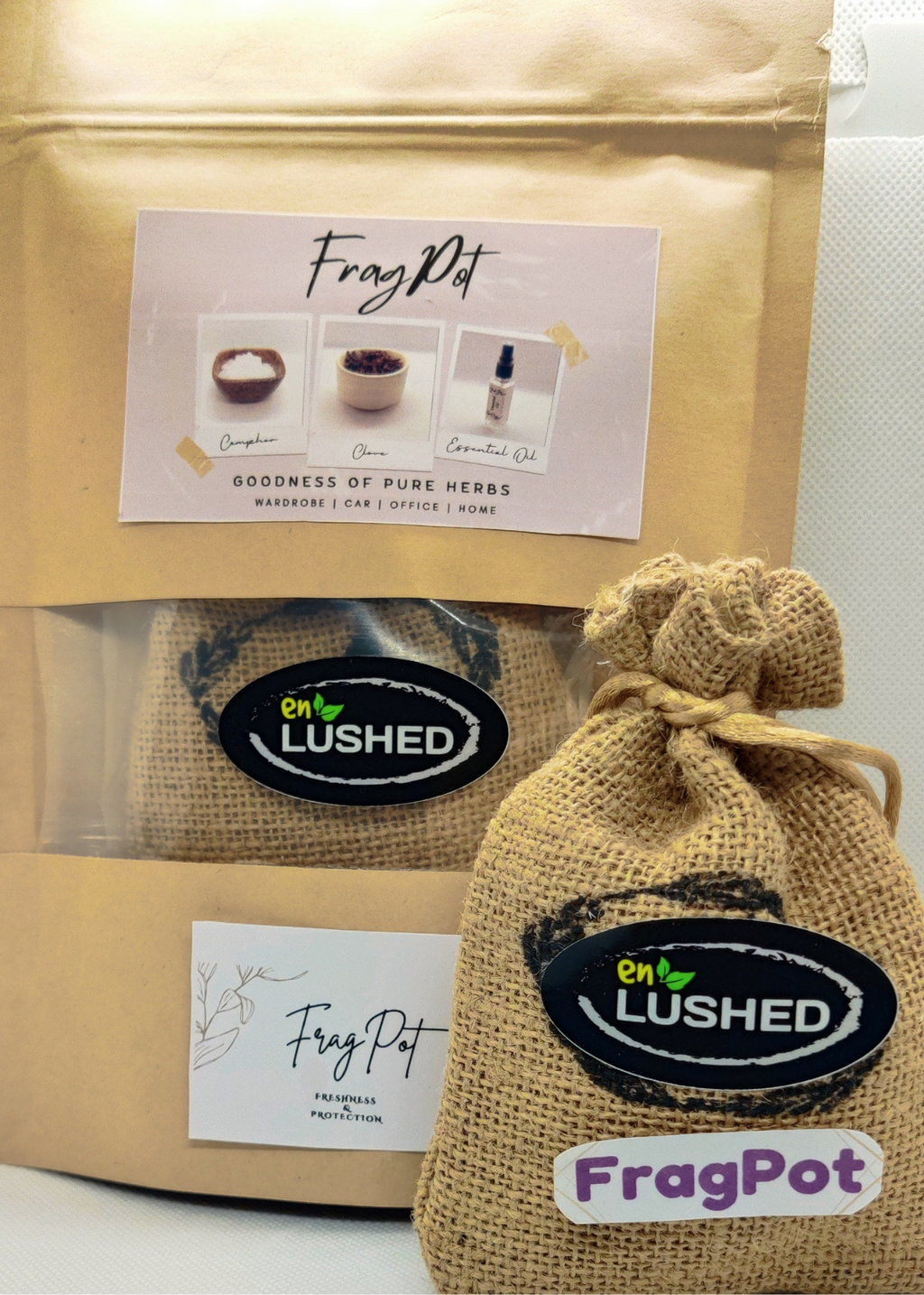 Fragpot Freshener Wardrobe|Toilet|Home with Camphor & Clove, Ultimate Freshness & Protection from Foul Smell & infestation