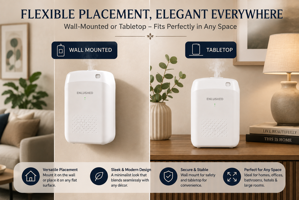 Enlushed Aroma Air Diffuser Machine with Bluetooth & Smart Scent APP Control for Office, Home, Hotel & Bathroom | Diffuser oil Included