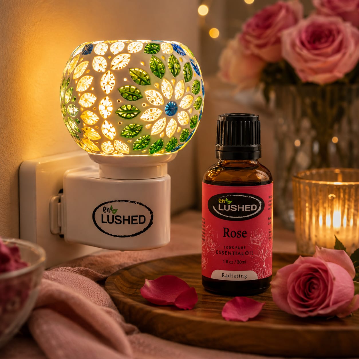 Electric Aroma Oil Diffuser Set with Premium Essential oil