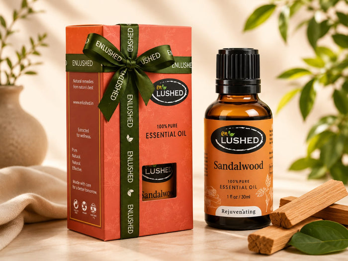 Enlushed Sandalwood Essential Oil for Relaxation & Stress Relief