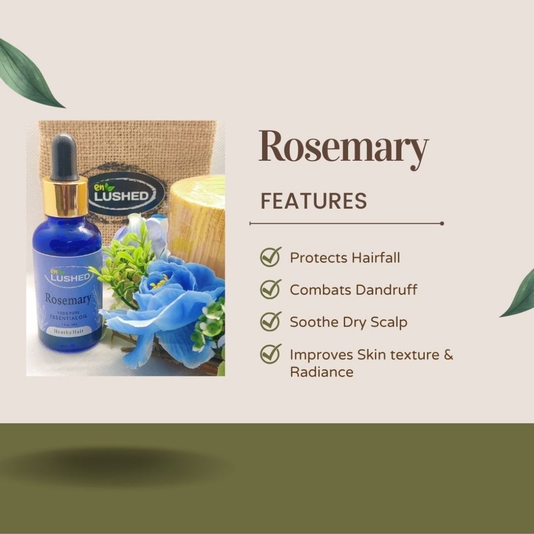 Healthy Hair Pure Rosemary Essential Oil for Hair and Scalp | Aromatherapy