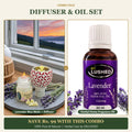 ENLUSHED Diffuser and Oil Set with lavender wax melts electric diffuser and herbal home fragrance oil