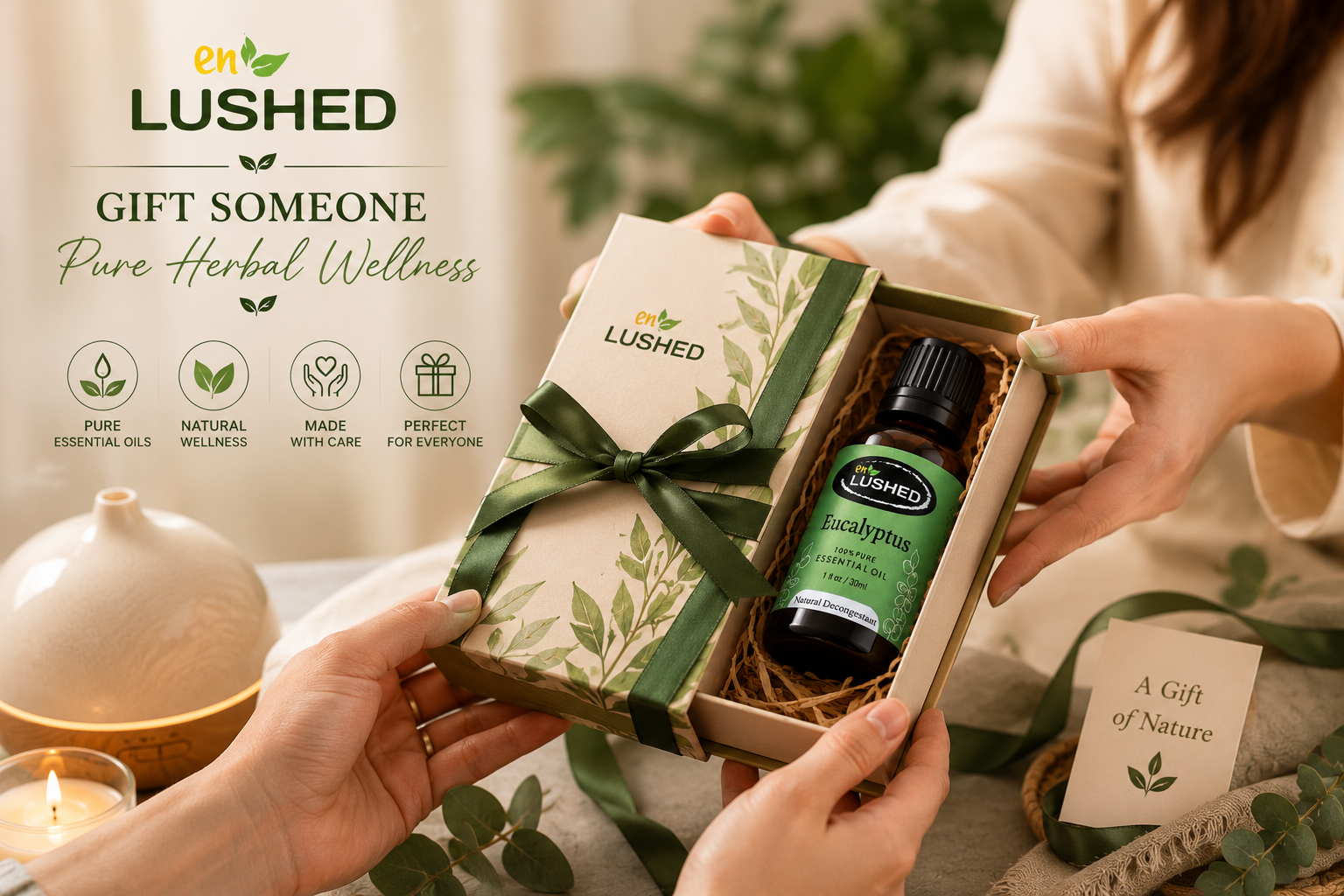 Eucalyptus Essential Oil gift wrapping - wellness gifting solution