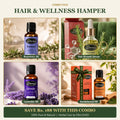 ENLUSHED Hair and Wellness Hamper with rosemary oil, hair growth serum, lavender and sandalwood oils