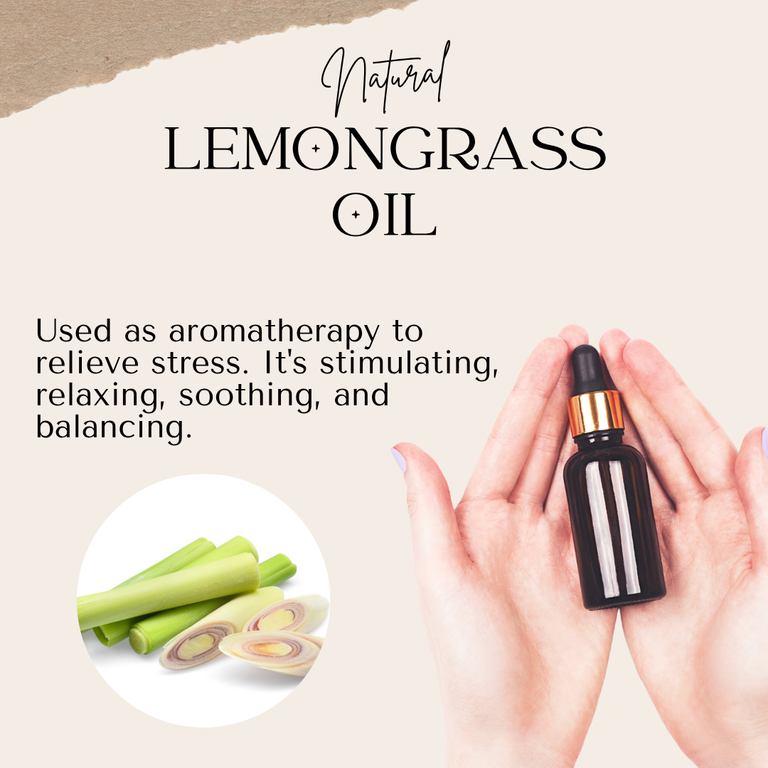 Lemongrass Essential Oil aromatherapy hand application graphic