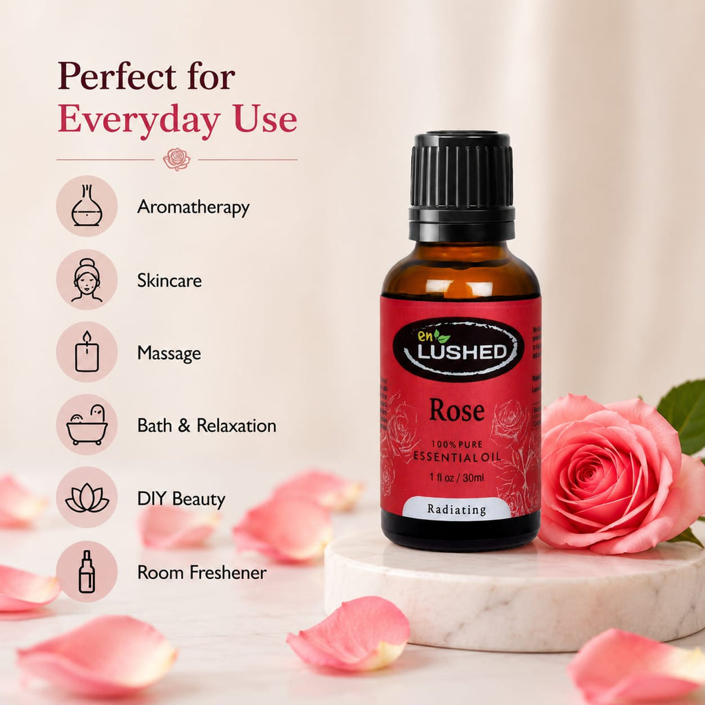 Rose essential oil for face massage and everyday aromatherapy use