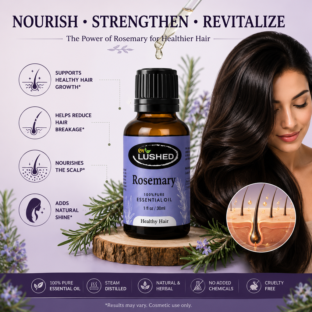 Rosemary Essential Oil for Hair & Scalp - nourish, strengthen, revitalize