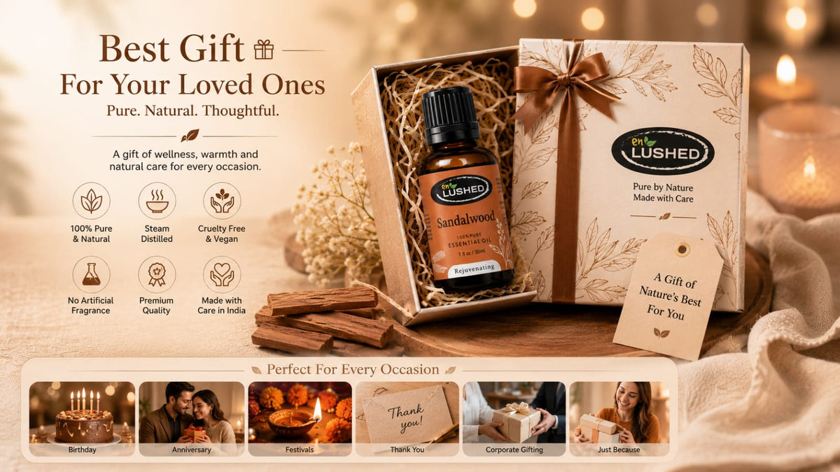 Enlushed Sandalwood Essential Oil gift set for men and women