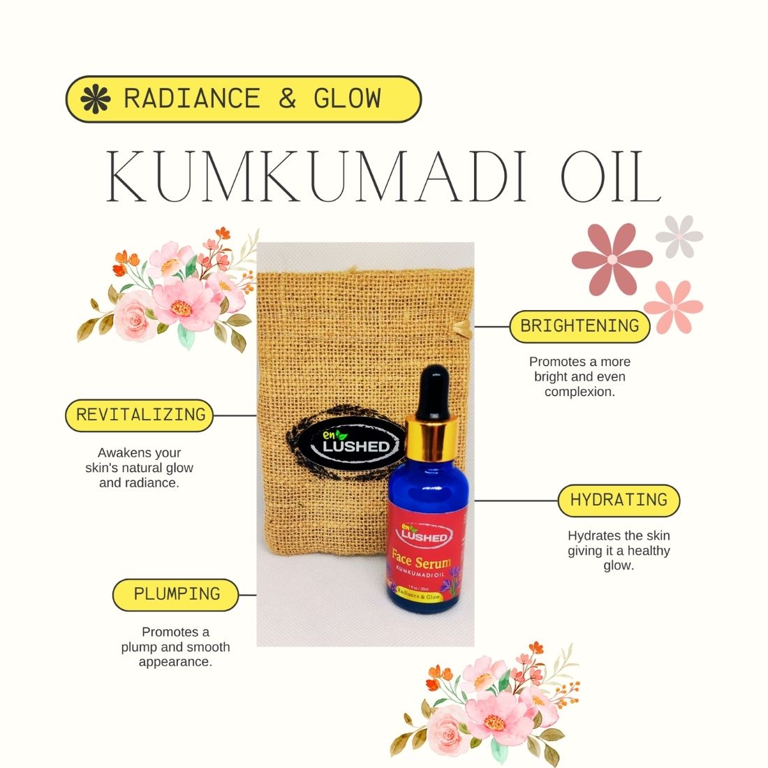 Pure and Natural Herbal Kumkumadi Face Serum for Radiance & Glow