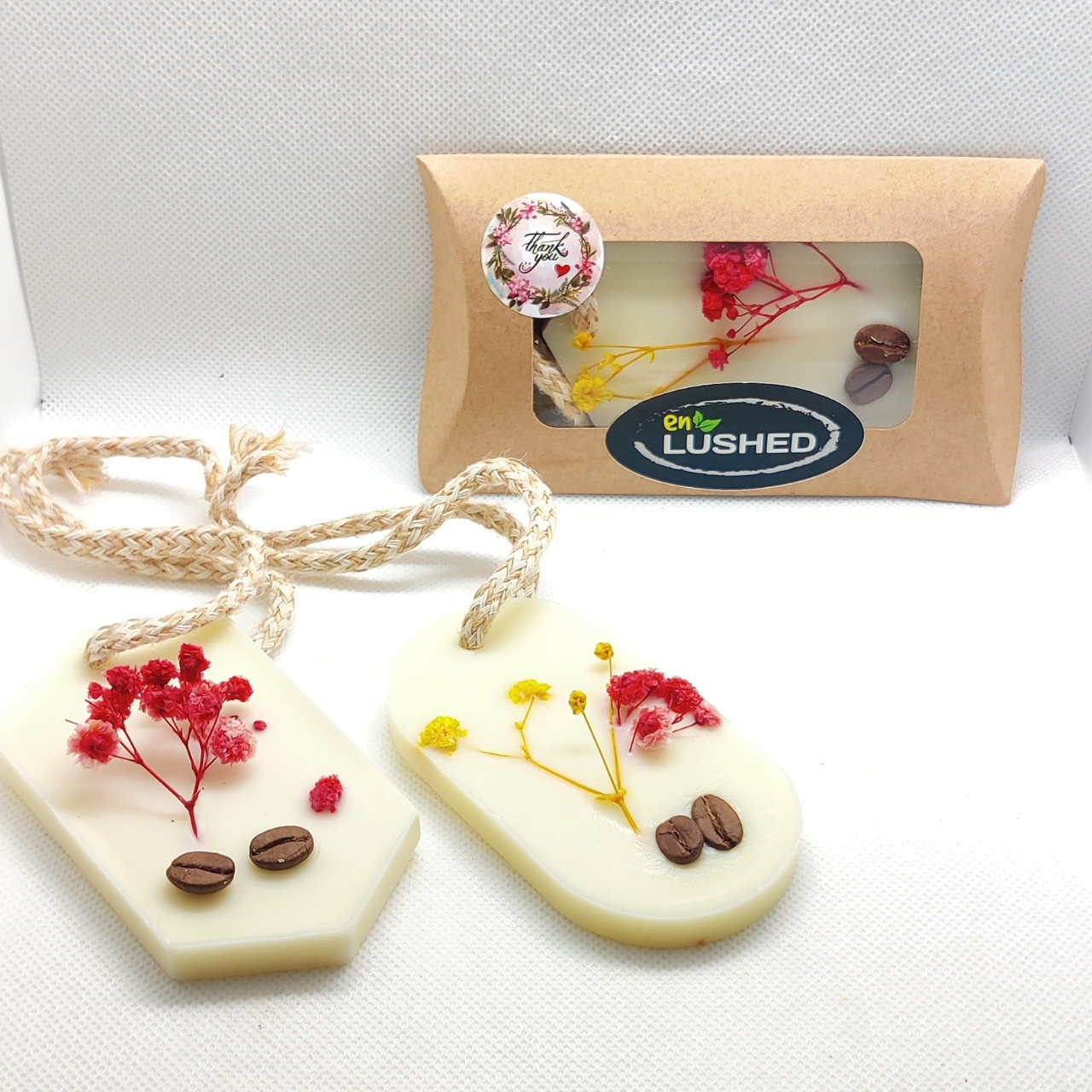 Wax air freshener gift box set with EnLushed branding